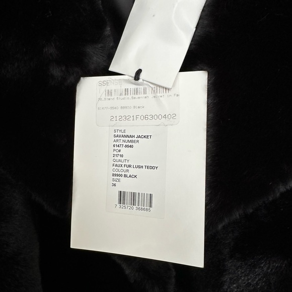 Stand Studio faux-fur savannah jacket black size 36 - Picture 7 of 15